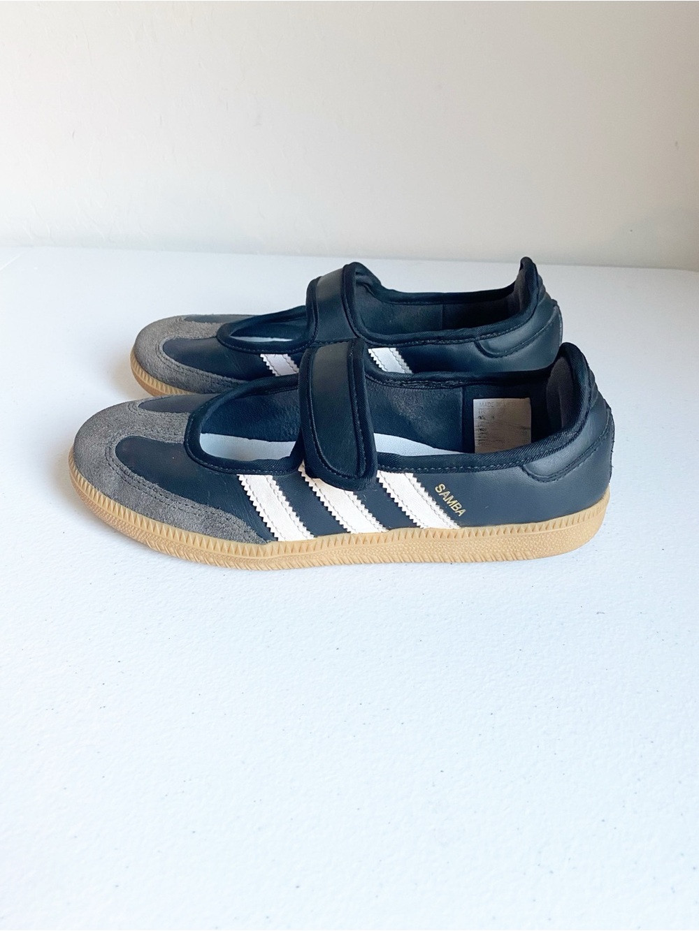 Adidas Samba Mary Jane/Ballet Flat Hybrid Shoe Black Size 3.5
